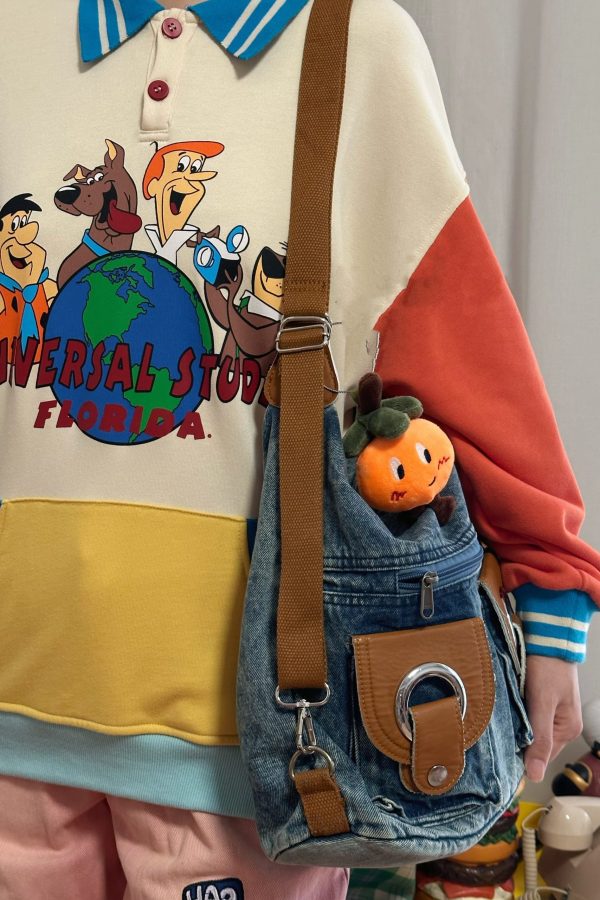 Versatile High-Capacity Denim One Shoulder Crossbody Bag