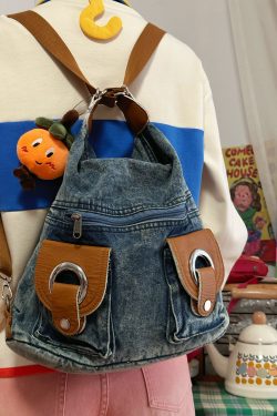 Versatile High-Capacity Denim One Shoulder Crossbody Bag