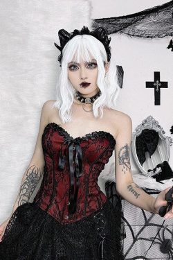 Victorian Goth Ribbon Detailed Corset Top