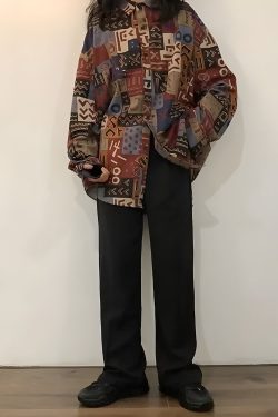 Vintage Abstract Designed Shirt