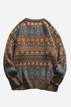 Vintage Animal Figures Knitted Sweater