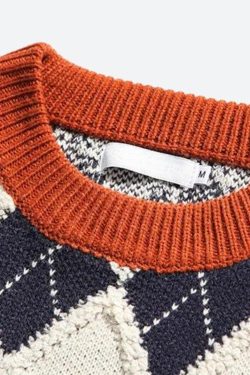 Vintage Argyle Knitted Sweater