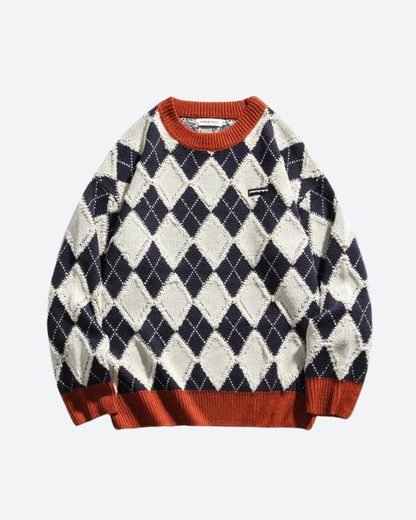 Vintage Argyle Knitted Sweater