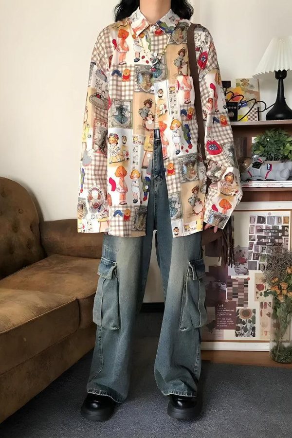 Vintage Cartoon Oversized Shirt