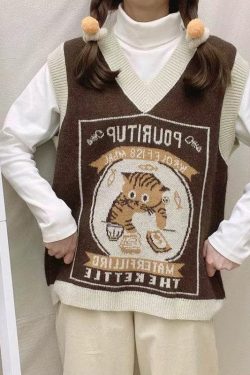 Vintage Cat Sweater Vest