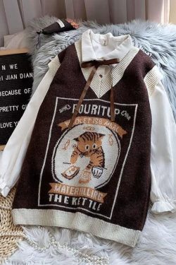 Vintage Cat Sweater Vest