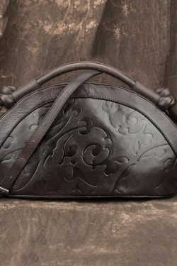 Vintage Chocolate Embossing Calf Leather Women's Tote Handbag