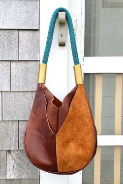 Vintage Colorblock Patchwork Faux Leather Shoulder Bags