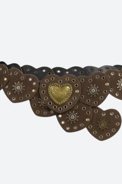 Vintage Ethnic Heart Suede Waist Belt