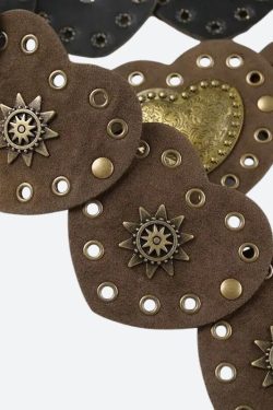 Vintage Ethnic Heart Suede Waist Belt