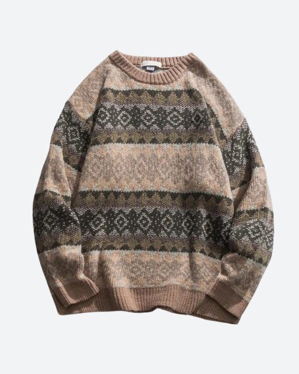 Vintage Jacquard Knitted Sweater