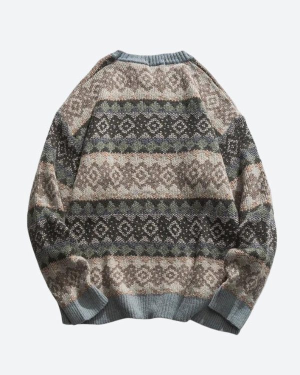 Vintage Jacquard Knitted Sweater