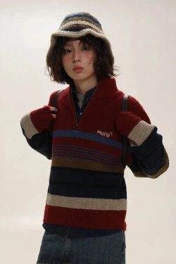 Vintage Knitted Zip Sweater