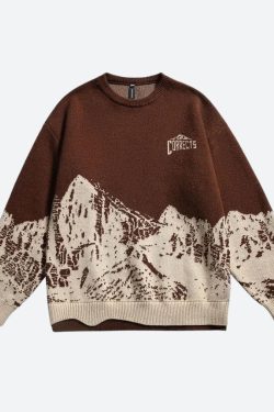 Vintage Mountain Knitted Sweater