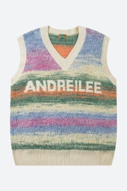 Vintage Multicolored Yarn Plush Sweater Vest