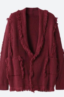 Vintage Pockets Tasseled Knitted Cardigan