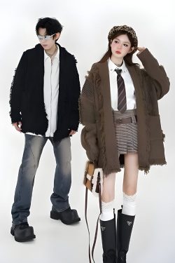 Vintage Pockets Tasseled Knitted Cardigan