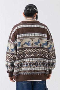 Vintage Rabbits Knitted Sweater