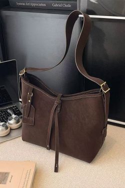 Vintage Solid Durable Large Capacity Fine Suede Messenger Bag