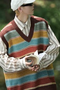 Vintage Striped Sweater Vest