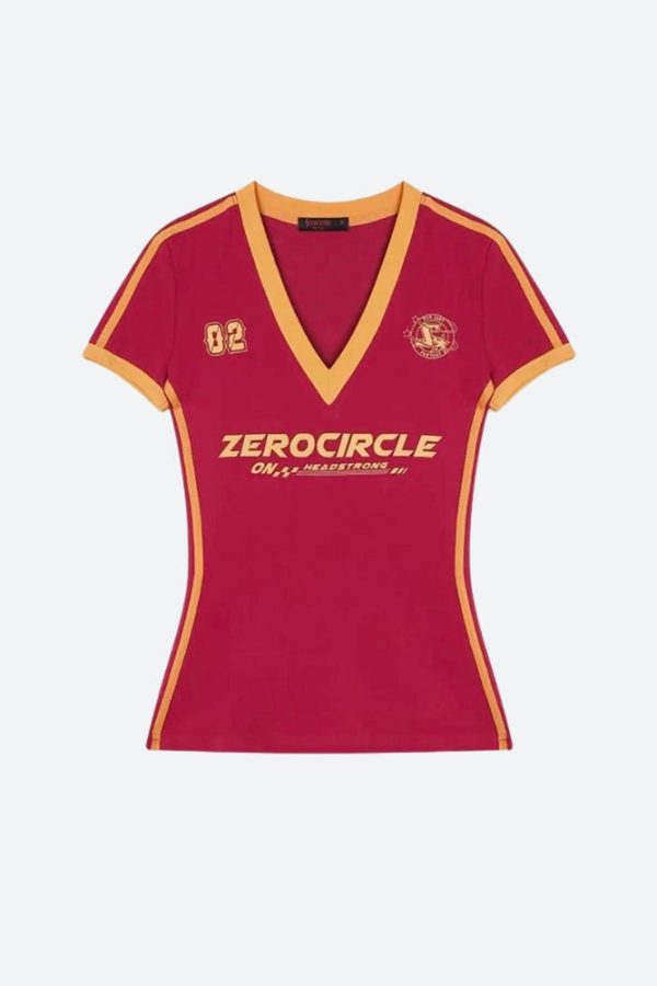 Vintage Striped V Neck Jersey Top