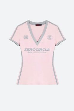 Vintage Striped V Neck Jersey Top