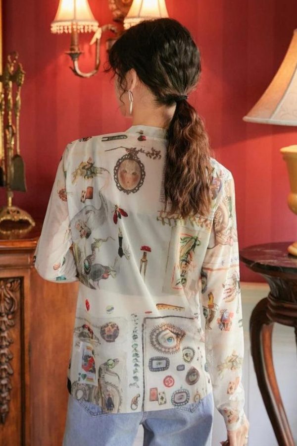 Vintage Symbols Sheer Top