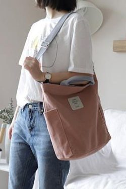 Vintage Upcycle Casual Patchwork Large Canvas Shoulder pink Bag