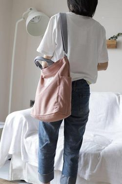 Vintage Upcycle Casual Patchwork Large Canvas Shoulder pink Bag