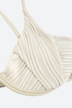 Wavy Striped Wired Cup Bikini Set