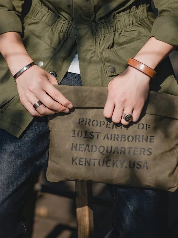 Waxed Canvas Clutch Bag