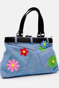 Weirdcore Belted Denim Handbag