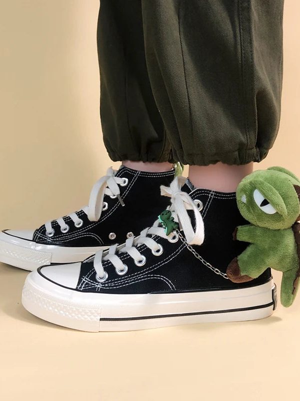 Weirdcore Dinosaur Canvas Shoes
