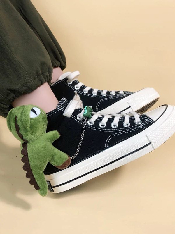 Weirdcore Dinosaur Canvas Shoes