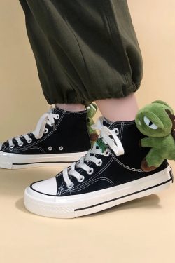 Weirdcore Dinosaur Canvas Shoes