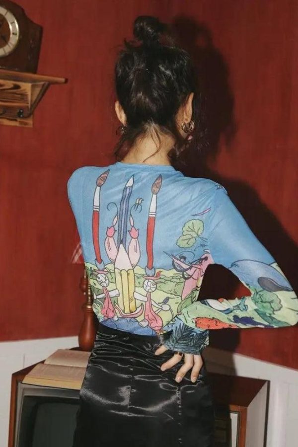 Weirdcore Dream Mesh Top