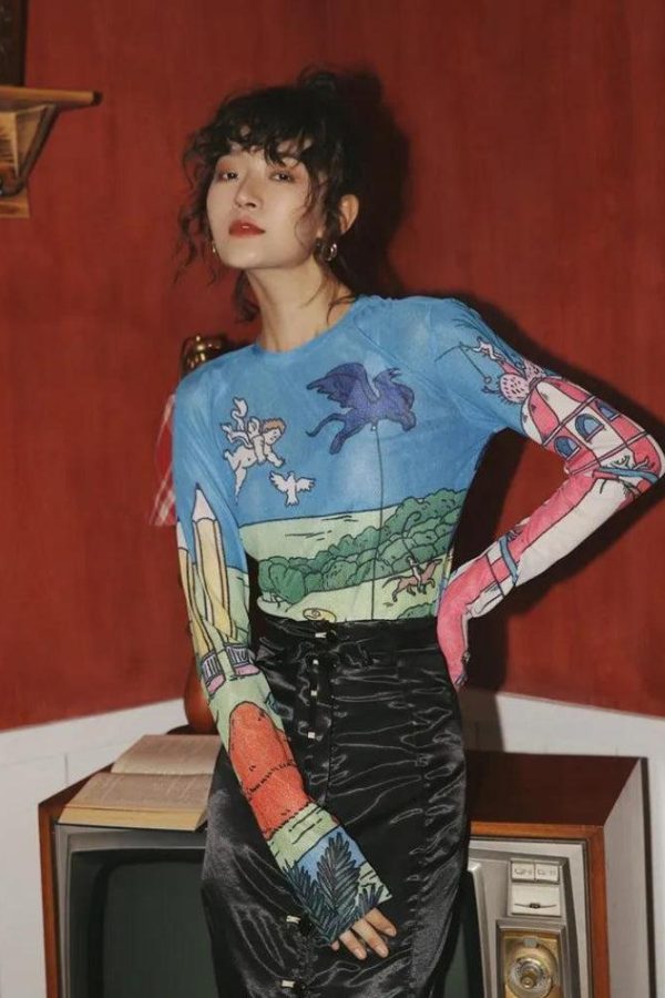 Weirdcore Dream Mesh Top