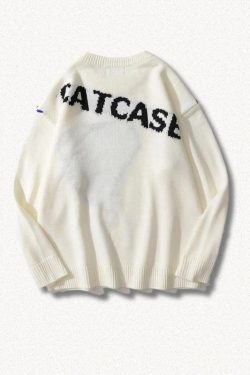 Weirdcore Heart Embroidered Sweater