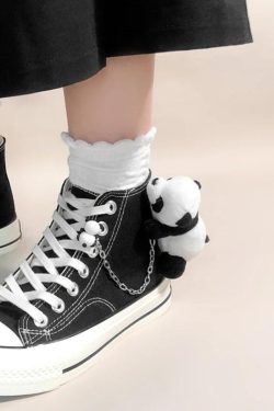 Weirdcore Panda Canvas Shoes