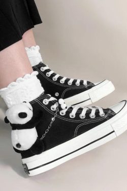 Weirdcore Panda Canvas Shoes