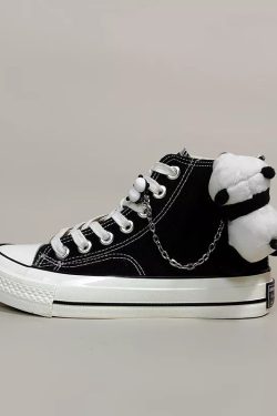 Weirdcore Panda Canvas Shoes