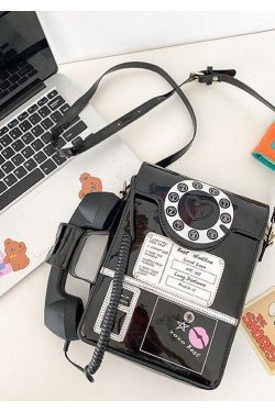 Weirdcore Retro Phone Shaped Crossbody Bag