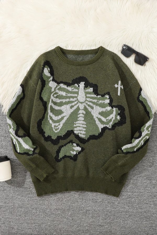 Weirdcore Skeleton Sweater