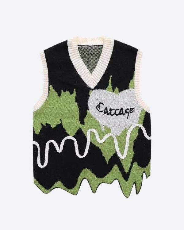 Weirdcore Wavy Striped Sweater Vest