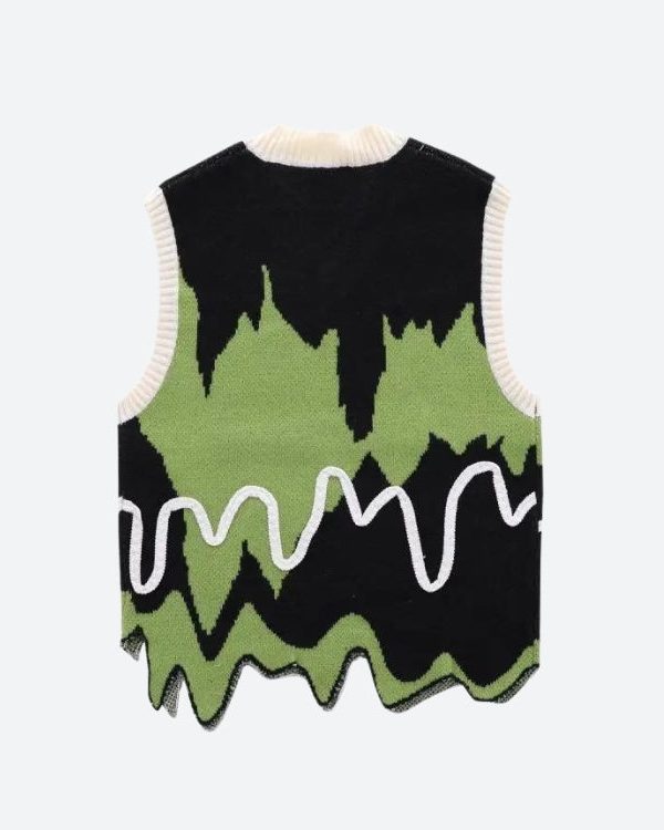 Weirdcore Wavy Striped Sweater Vest