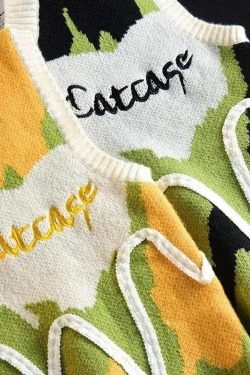 Weirdcore Wavy Striped Sweater Vest