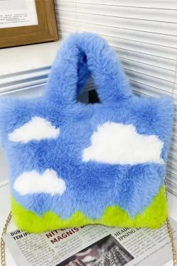 White Clouds & Blue Sky Fluffy Bag
