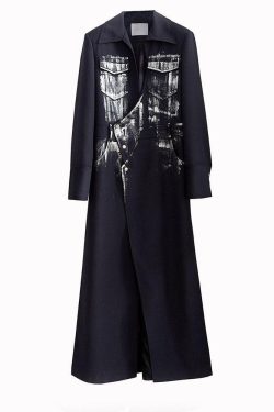 White Distressed Long Blazer