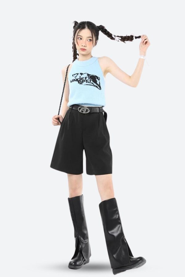 Wide Leg Pleated Shorts