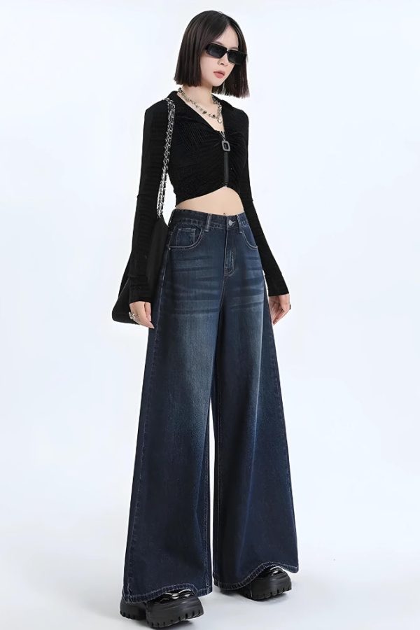 Wide Leg Regular Waist Jeans